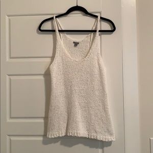 AERIE WHITE KNIT TANK TOP M